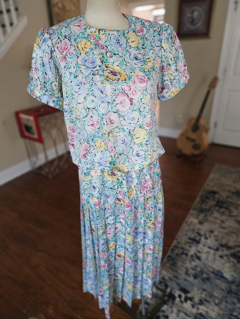 VTG 80s Act 2 Floral Dress Small
